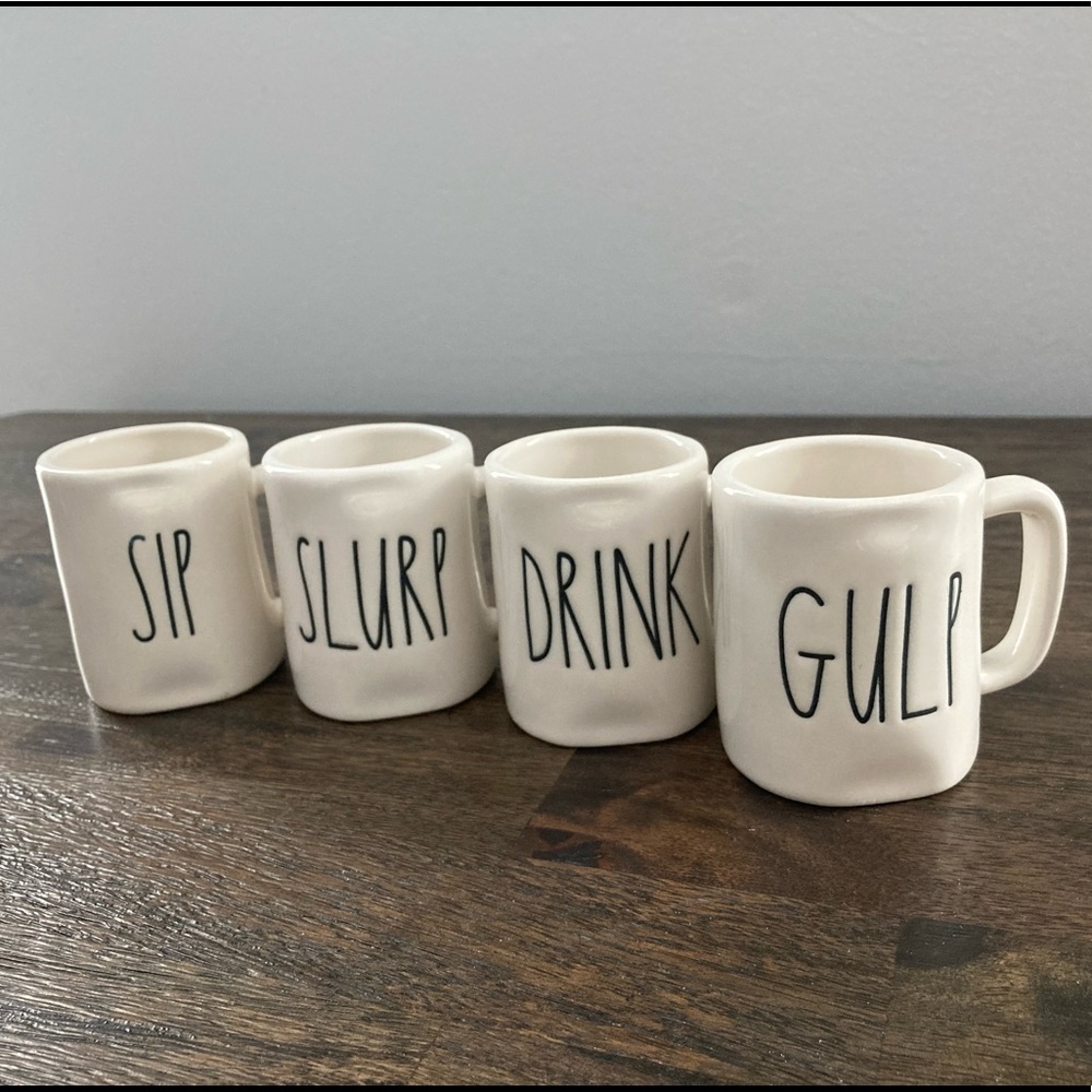 Set of 4 Rae Dunn Espresso Mugs